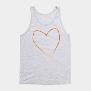 Gold Heart Line Drawing Valentines Day Tank Top